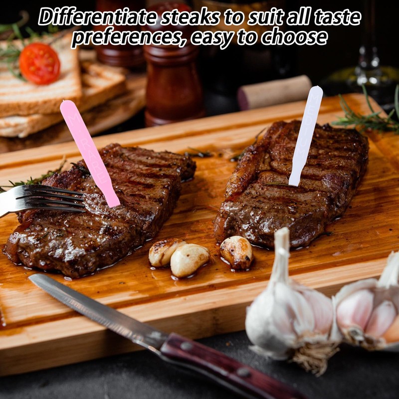 1000 Pcs Steak Markers - Colorful Plastic Meat Doneness Picks,
