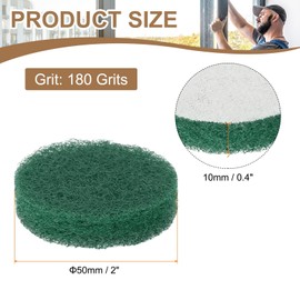 sourcing map 24pcs Scrubber Scouring Pads 180 Grits 2 Inch Drill Power Brush Hoop and Loop Surface Conditioning Disc Drill Scuffing Disc Scrub Pads for Home Kitchen Cleaning, Green