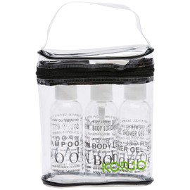 Korjo Refillable 3 Pack Bottles Set, 2 with Screwtops, 1 Pump, 100ml