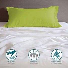 ECOMMERC3 | Extra Soft and Comfortable 90 Pillow Case - Pistachio Pillow Case Made in Spain, Breathable, Easy to Wash