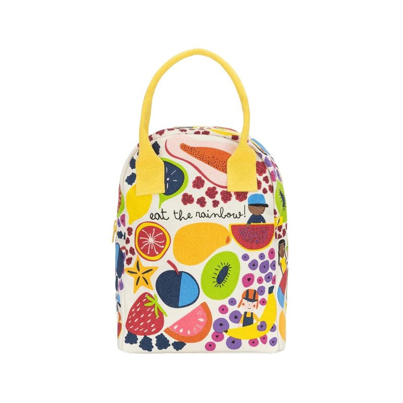 Fluf Zipper Lunch Bag (Various Designs), Gingham Blue