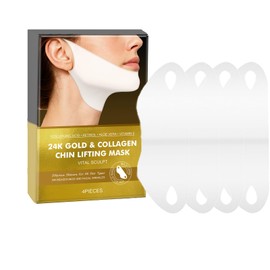 Reepic Cosmer 4 Pack V-Line Lifting Mask | 24K Gold & Collagen Face Mask, Anti-Aging Jawline Shaper Mask for Face Lift | Hyaluronic Acid & Vitamin E