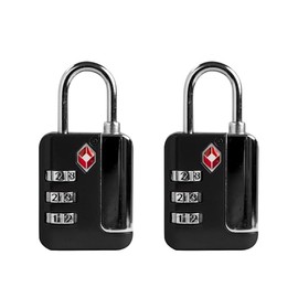 UP Security TSA Approved Luggage Locks - Small Combination Padlock with Alert Indicator | Secure Travel Essentials for Suitcases, Cabinets, Gym Lockers, Gun Cases, & More (Black+Black)