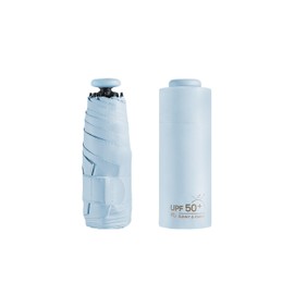 Mini Pocket Umbrella with Children's Travel Umbrella Outdoor UV Protection UPF 50 99.9% for Women Umbrella Small Sun Protection Case Compact Diameter 91 cm Coating Against Moisture Damage, sky blue