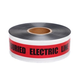Swanson Tool Co DETR31005 3 inch by 1000 Foot 5 MIL Detectable Safety Tape "Caution Buried Electric Line Below" Red with Black Print