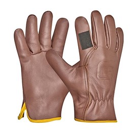 Gebol Quercus | 1 Pair | Size XL (Size 10) | Garden Gloves Made of Robust Genuine Leather with Cotton Lining | Unisex | Brown
