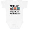 inktastic Daddy Still Plays with Trains Baby Bodysuit Newborn 0020
