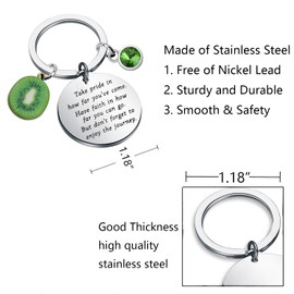 FUSTMW Kiwi Charm Keychain Kiwi Fruit Gifts Kiwi Lover Gifts Cute Fruit Themed Gifts Fruit Gifts for Fruit Lover Keyring, Kiwi Fruit Keychain, Large