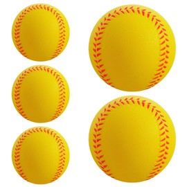 I'm so happy Baseball, Urethane, For Practice, Soft, Rubber Indoor, Training, Catch Ball, Soft (Yellow 5 Ball Set)