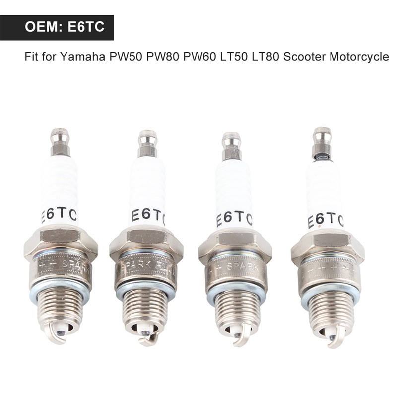 4Pcs 2‑Stroke Spark Plug Fit for PW50 PW80 PW60 LT50