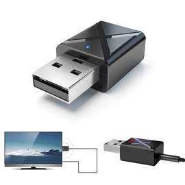 prendre Bluetooth 5.0 Transmitter, Receiver, 2 in 1 Transmitter, Receiver, TV Speaker, Smartphone, 0.1 inch (3.5 mm), AUX with Japanese Instruction Manual (English Language Not Guaranteed)