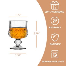 Sdatook 1.75oz Shot Glasses Set of 6/Cordial Glasses/Sherry Glasses/Super Cute Shot Glasses/Classical Style/Lead-free