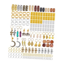 SM SunniMix 184x Dreadlock Hair Accessories, Hair Cuffs Hair Buckles Hair Coil Decoration for Girl Women Party for Braids Hair Tube Beads
