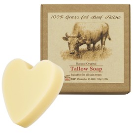 MROUVIK Tallow Soap, Beef Tallow Soap, Tallow Soap Bar, Handmade Unscented Beef Bar for Men Women Body Hand Face All Skin Soothes, Hydration - No Dyes, No Chemicals, No Fragrances, 50g