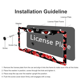 Anime License Plate Frame 12.2x6.3inch 2Pcs Set Cartoon License Plate Covers Quality Aluminum Composite Design Car Accessories (Sharinga)