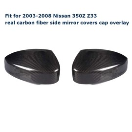 Acdeyaca 350Z Real Carbon Fiber Side Mirror Caps, Door Mirror Covers Compatible with Nissan 350Z Z33 2003-2008