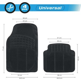 MCSWSEE Alfombrillas para Coche, Tapetes de Goma Resistentes para Coches, Alfombrillas para Vehículos PVC Impermeables y Antideslizantes Universales Cortable, para La Mayoría de Coches, SUV, Camiones
