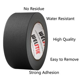 WELSTIK Fabric Tapes, Black Gaffel Tape, 50 mm x 30.2 m, Matte Fabric Tape