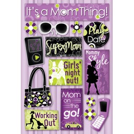 KAREN FOSTER Design Acid and Lignin Free Scrapbooking Sticker Sheet, Mommy Style