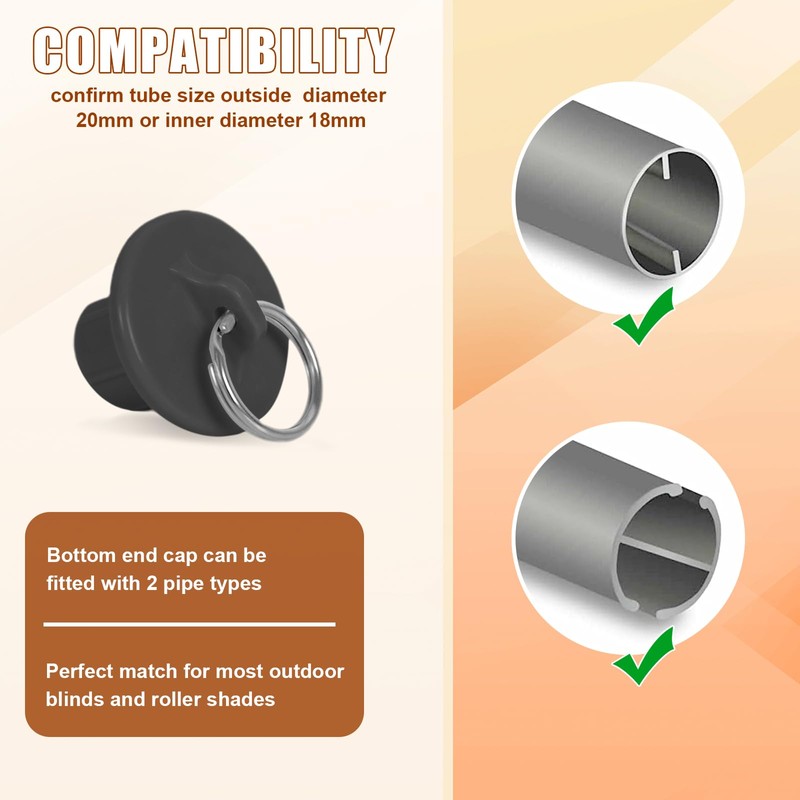 Seprochoo Replacement Shade Parts Bungee End Cap Kit, for Exterior