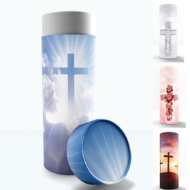 Heavenly Cross, Urnas de dispersión para cenizas humanas adultas, Urnas biodegradables ecológicas para cenizas humanas, Urnas de cremación para cenizas adultas, tubo de dispersión, Urnas biodegradables para cenizas humanas