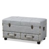 Baxton Studio Flynn Modern Transitional Grey Fabric Upholstered 2-Drawer Storage