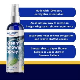 Equate Steam Shower Vapor Liquid Spray for Sinus Decongestant, Eucalyptus, 2 fl