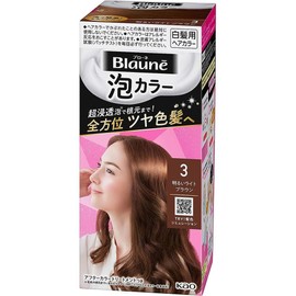 Kao Blaune Bubble Hair Color For Gray Hair - 3 Bright Light Brown (Green Tea Set)