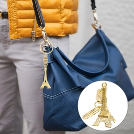 PartyKindom 12 Pieces Eiffel Tower Keychains, Parisian Eiffel Tower Keychains, French Souvenirs, Retro Keychains, Embellishment for Jewellery, Table Decoration, Gifts, gold-coloured, Unit size