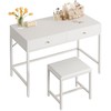 SUPERJARE 31.5" White Desk with 2 Drawers, Modern Makeup Vanity