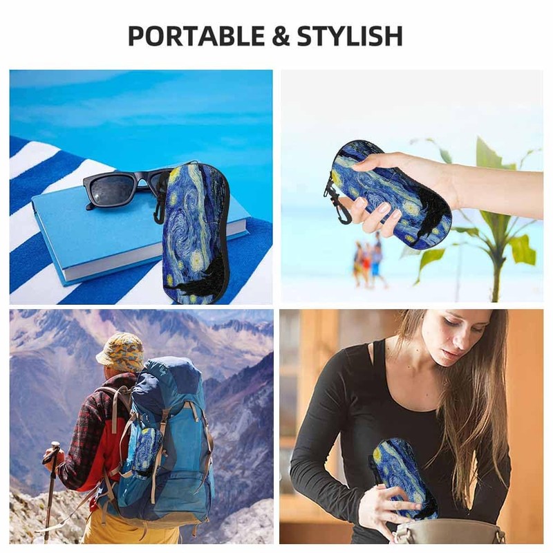 IBILIU Eyeglasses Case Starry Night Blue Ultra Light Neoprene Sunglasses