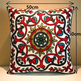 ZUODU Sofa Cushion Cover Bohemia Exotic Style Pillow Sham Exquisite Stereoscopic Embroidered Cotton Throw Pillow Cover Sofa Cushion Cover Pillow Case 50 x 50 cm