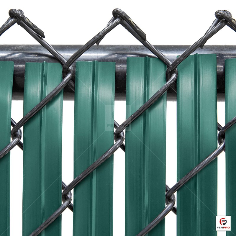 Chain-Link Fence Blade Slats with Bottom Lock (6-ft, Green)
