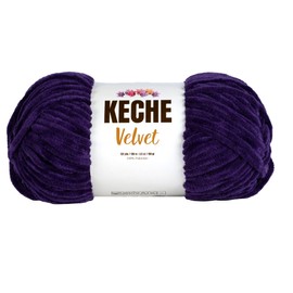 Keche Velvet Yarn for Crocheting, Soft Chenille Bulky Baby Blanket Amigurumi Yarn 100 gr (132 yds) - Purple