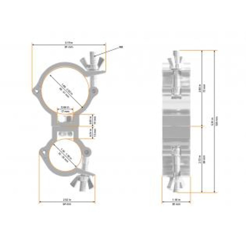 Global Truss Swivel Coupler 35-50/30/75kg - Half Coupler