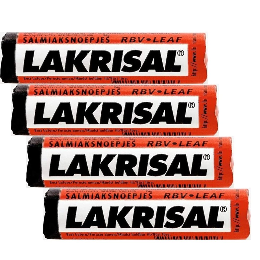 Lakrisal Licorice Candy Rolls - (Multi-Packs) - Salmiak Licorice Pastilles Roll (4-Pack)