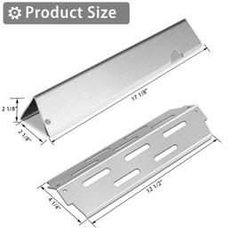 Plowo 67490 Grill Burner Tube, 66041 Heat Deflector and 66030 Flavorizer Bar Replacement for Weber Genesis II E-410, Genesis II S-410, Genesis II LX E-440, Genesis II LX S-440, Stainless Steel