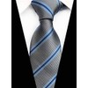 Mens Repp Soft Grey Blue Silk Ties Fine Stripe Self