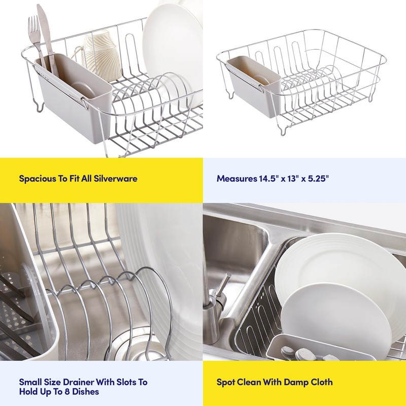 Dish Drying Rack & Cutlery Holder 2 Piece Set -