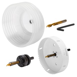 Mollom (6" | 152mm) HSS M42 8% Cobalt BI-Metal Hole Saw with Dust Bowl for Recessed Lights Can Lights,2 Pilot Drill Bits&Mandrel Cutting for PVC,Drywall,Wood,Plastic,Gypsum Board,Metal