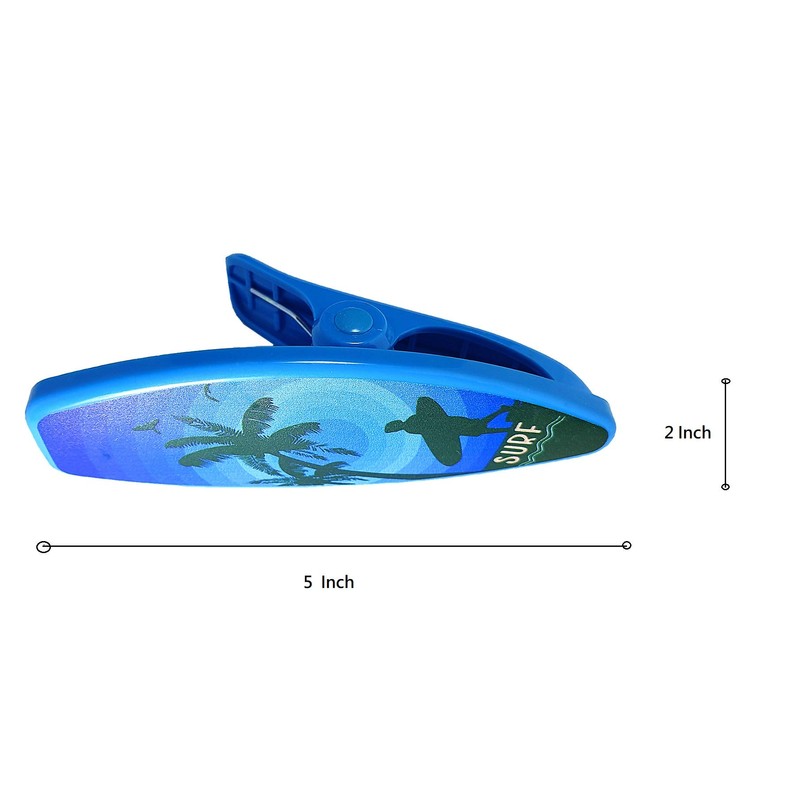 C&H Solutions Beach Towel Clips Jumbo Size, Tropical Surfboard Style,