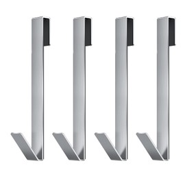 FYHJTRT 4PCS 10" Shower Door Hooks – Heavy Duty No Drill Bathroom Hooks for Frameless Glass Shower Doors, Rustproof Extended Towel Hooks for Towels, Robes & Accessories