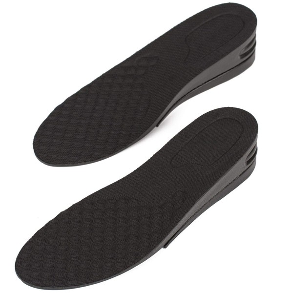 Height Increase Adjustable Elevator Shoe Lift Insoles for Men - 1 or 1.5 Inch Taller Heightening Liftkits - Size Small