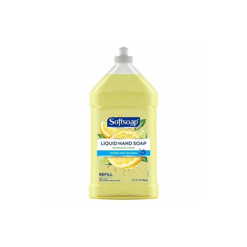 Softsoap Liquid Hand Soap Refill Refreshing Scent Pour Bottle, Yellow,