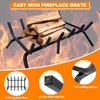 Luoieo Fireplace Grate,Fireplace Log Holder,24 inch Heavy Duty Solid Cast