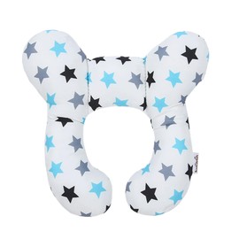 Baby Neck Support Pillow,Soft U Shaped Cotton Head Protector for Newborns,Stroller Travel Pillow with Cute Patterns for Car Seat Journey Sleeping,Protect the Healthy Growth of Cervical Spine (Star)