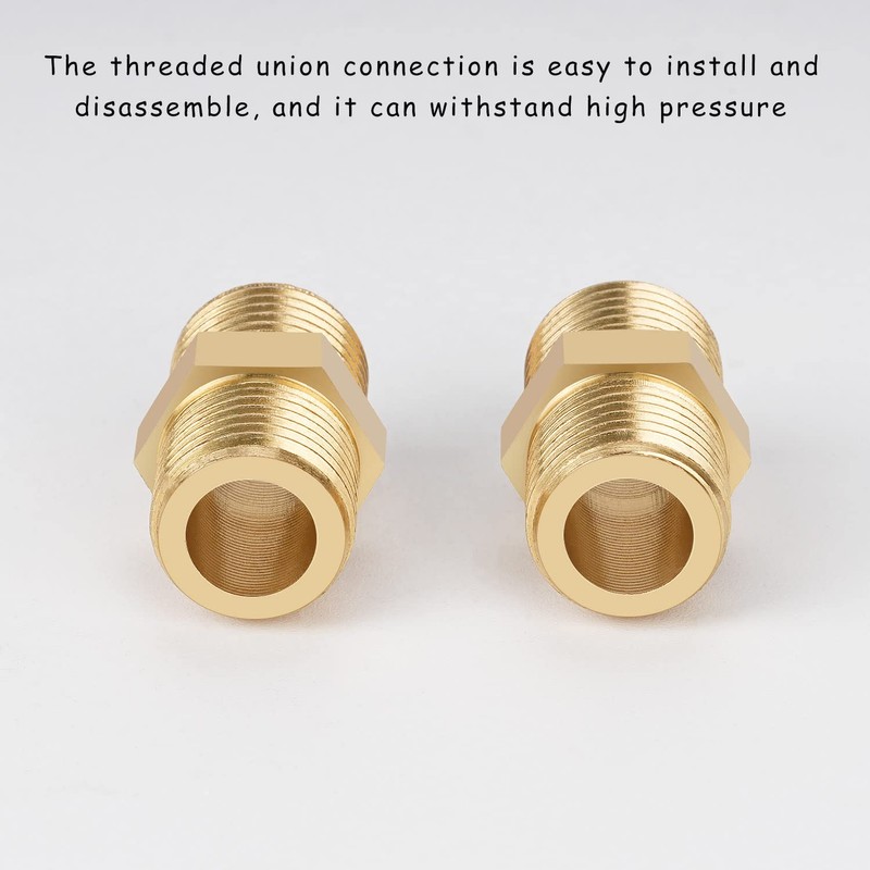 nutmanel Double Nipple, 2 x 1/4 Inch Brass Male Thread,