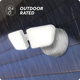 GLOBE Electric 17000213 22W LED Integrated Hardwired Flood Light, 240-Degree Motion Detection, Battery Operated Motion Activated Sensor, 2200 Lumens, Outdoor Lights, Security, Weather Resistant