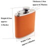 Pocket Hip Flask Orange Leather Wrapped Capacity 80ml (Approx 3