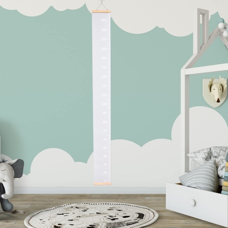 Alipis Canvas Growth Chart Height Recording Ruler, Wood Frame Canvas